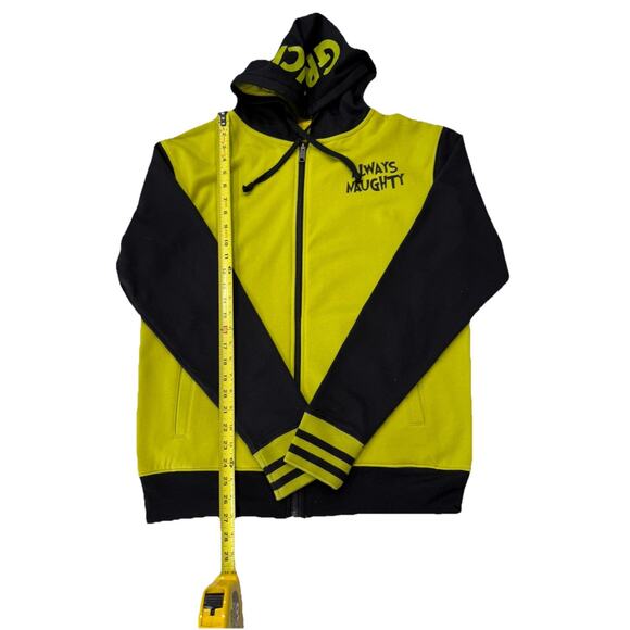 Dr. Seuss The Grinch Unisex “Always Naughty” Full Zip Hoodie Green Labeled Small - Picture 3 of 5